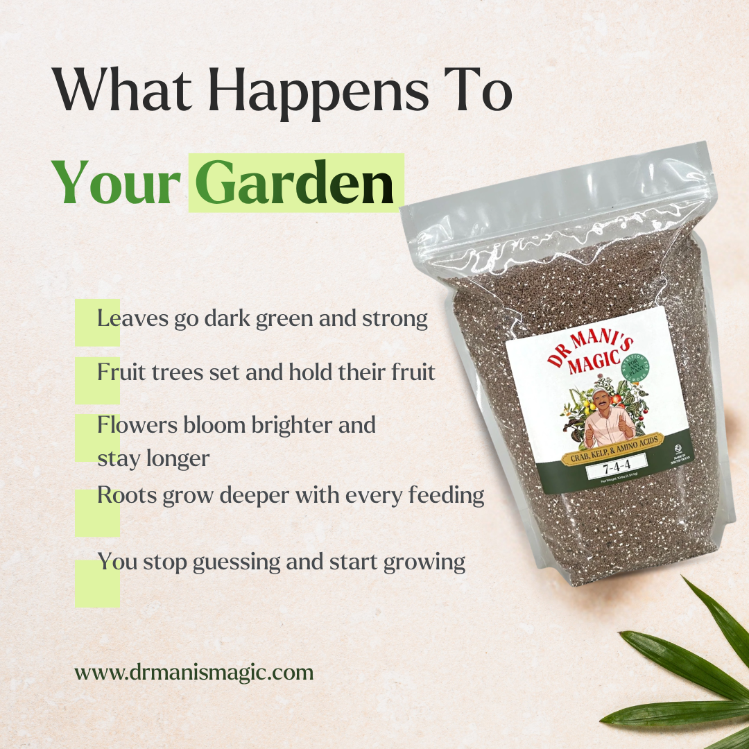 Organic Fertilizer | Crab, Kelp & Amino Acids (7‑4‑4) | Long-Lasting, Burn-Free Boost | Slow-Release Power for Steady Plant Growth